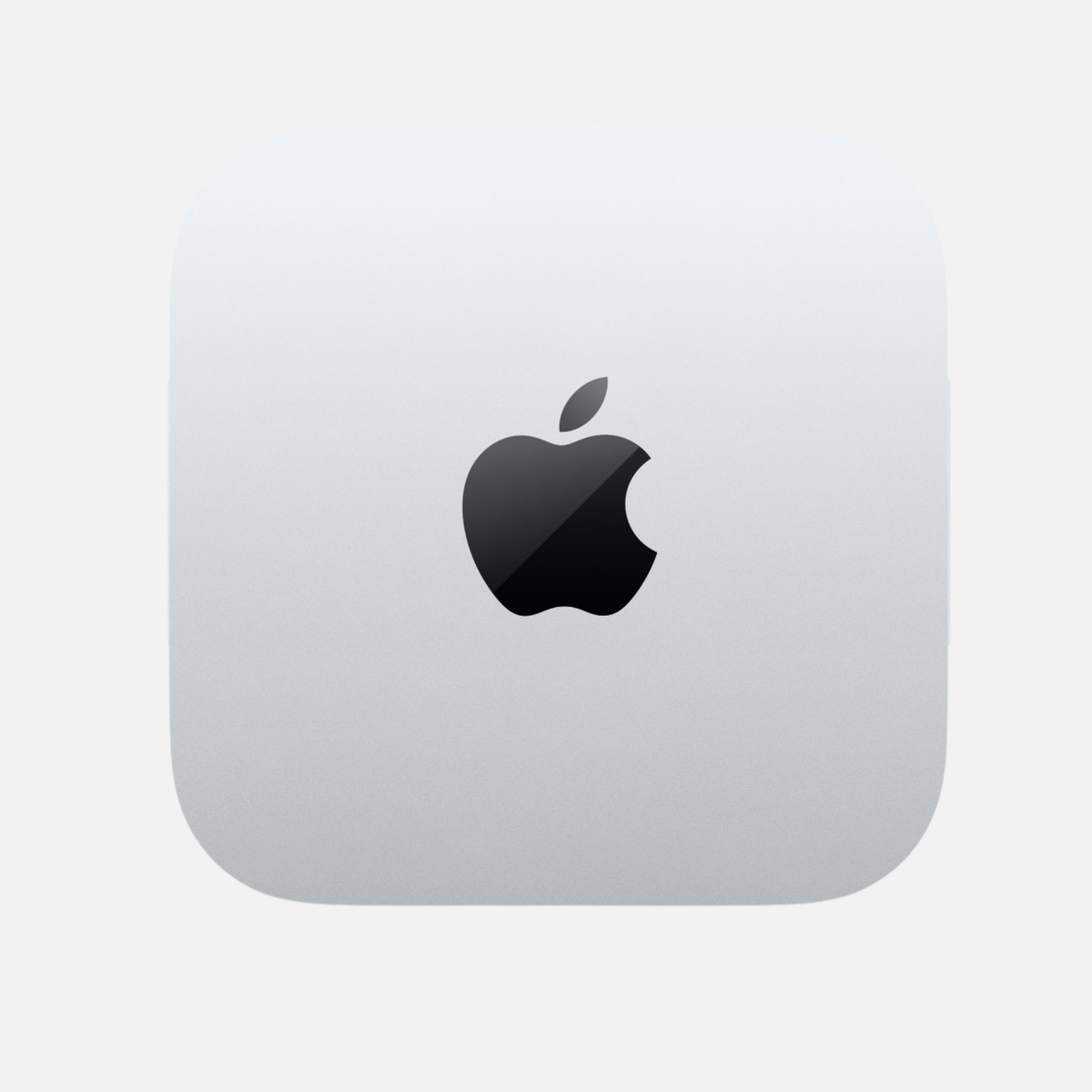 Apple Mac mini – vista superior de la carcasa plateada con el logotipo de Apple