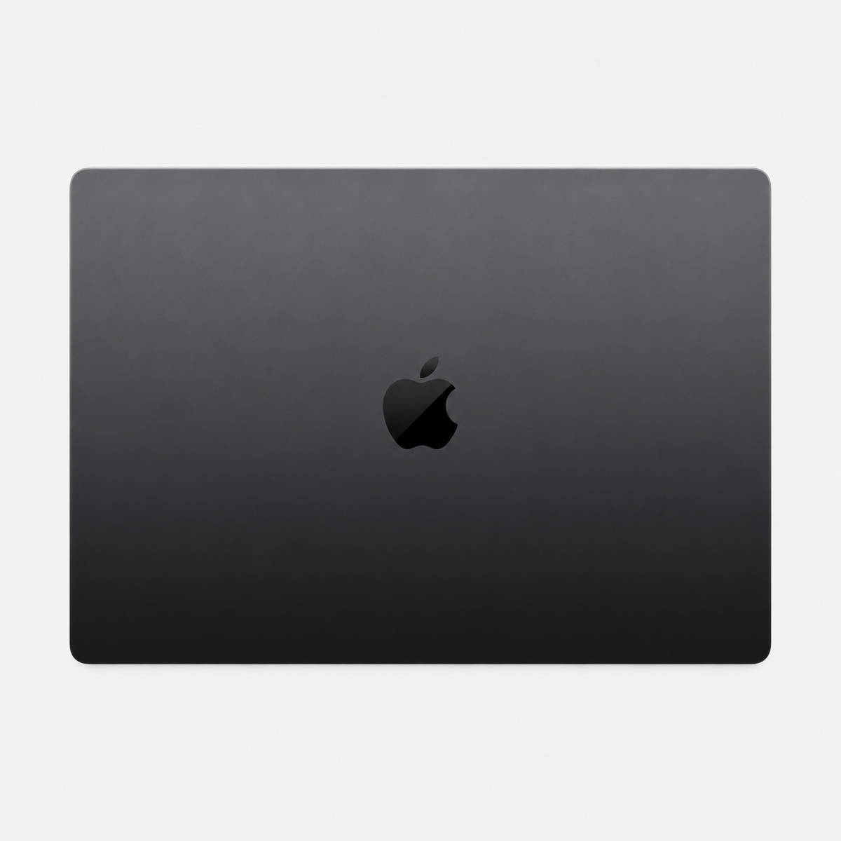 MacBook Pro 16 tommer med mørkt kabinet, lukket, låget set ovenfra